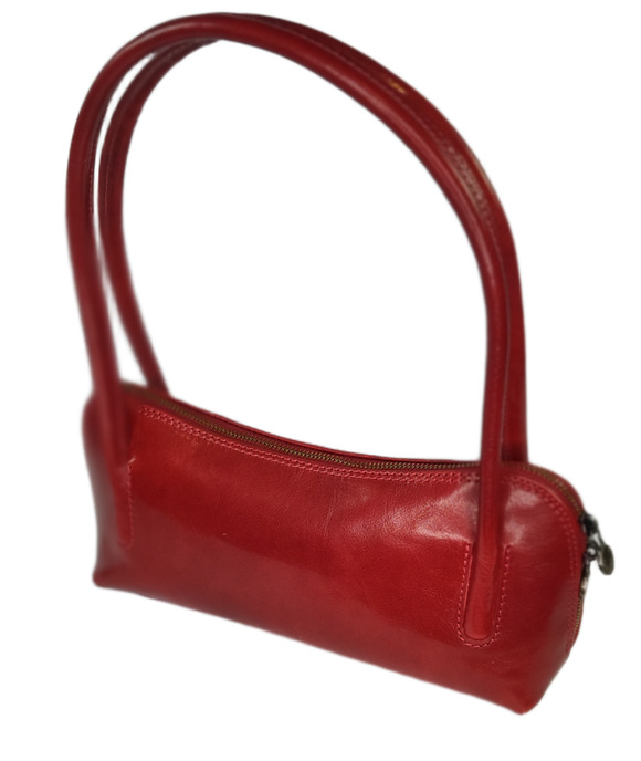 Charlie Leather Handbags - Charlie Leather Caterina Rich Red Double Handle Small Shoulder Bag -NWT